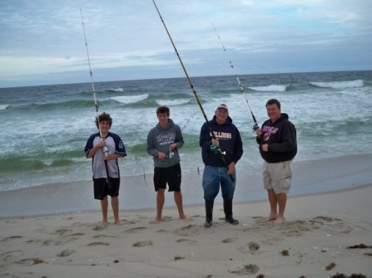 My Boys, Grandpa and I Fishing at the Beach